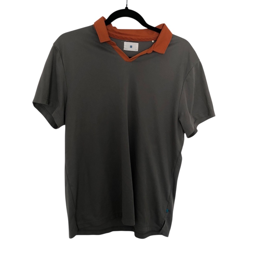 Jason Scott Polo Mens Medium Orange and Grey